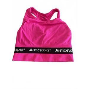 Justice Sport Pink Racerback Crop Top Size 28 Girls Xsmall Sports bra